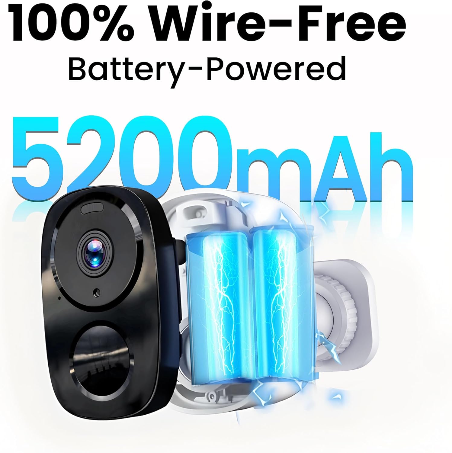 2025 Upgraded 2K Security Cameras Wireless Outdoor, Free Cloud Storage, 1-6 Months Battery Life, Waterproof, 2-Way Talk, AI Motion Detection Spotlight Siren Alarm Cameras for Home Security